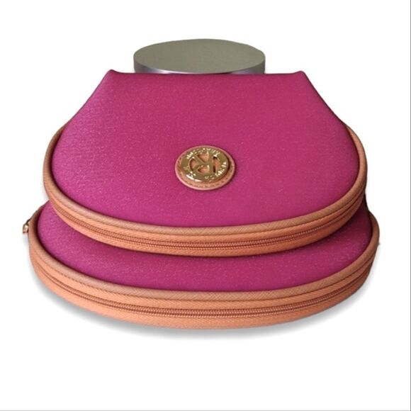 Kenneth Cole Sparkly Pink Two Piece Cosmetic Bag Traveler Set NWT - Picture 4 of 11